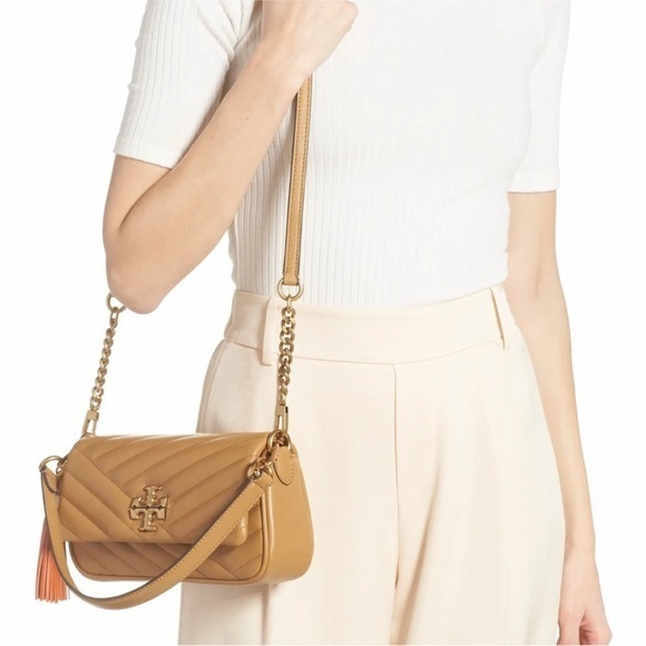 New Tory Burch KIRA CHEVRON TASSEL SMALL FLAP SHOULDER BAG - Picture 1 of 10